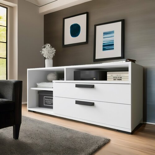 Тумба под телевизор белая