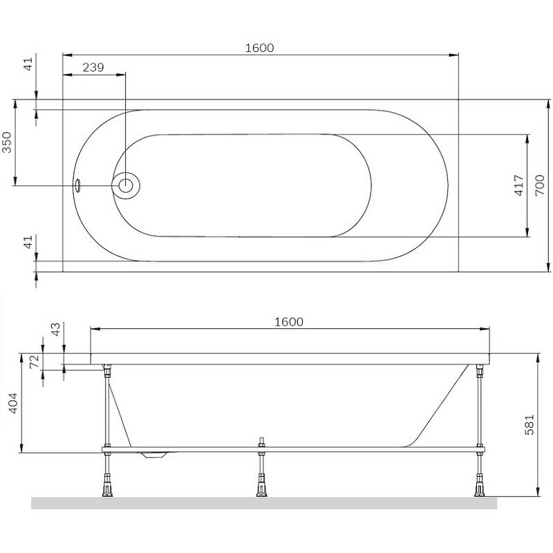 Ванна Am.Pm X-Joy 160х70см W94A-160-070W-A1