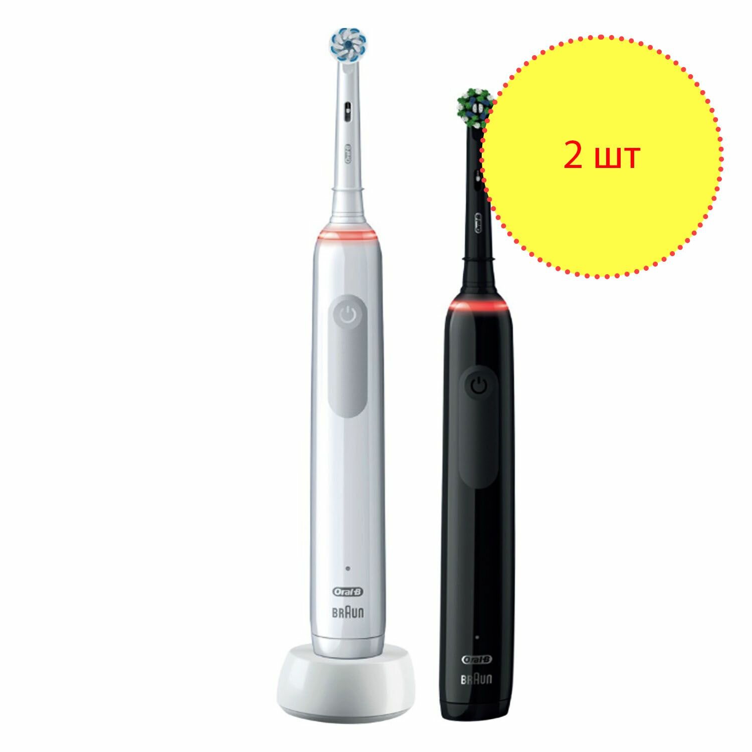 Электрическая зубная щетка Oral-B Pro 3 3500 Duo, цвет: белый и черный - фото №19