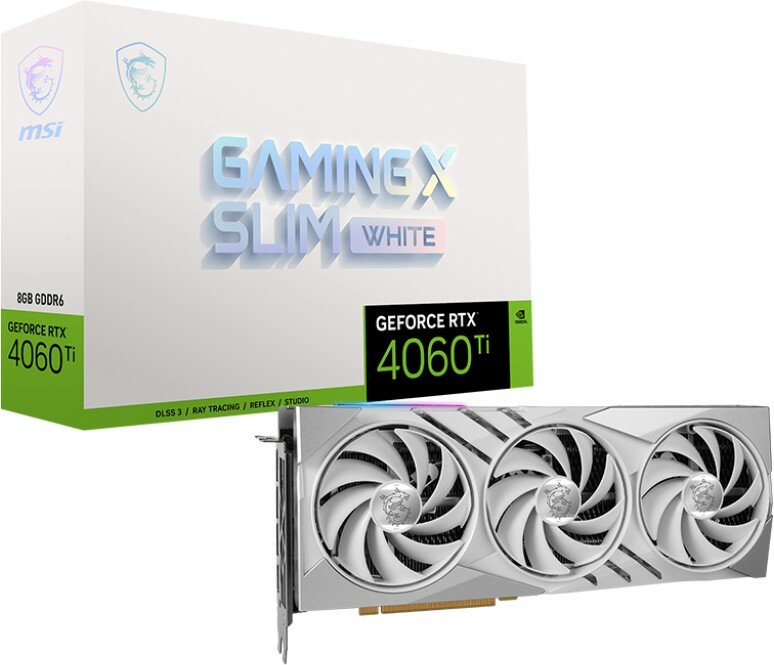 GeForce RTX 4060 Ti GAMING SLIM WHITE 8G, GeForce RTX 4060 Ti, Видеокарта