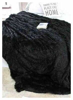 фото Синий плед травка Евроразмер 200х220см пушистый для дивана и кровати