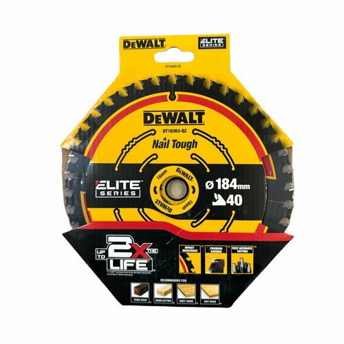 Диск пильный по дереву (184х16 мм; Z40) DEWALT DT10303