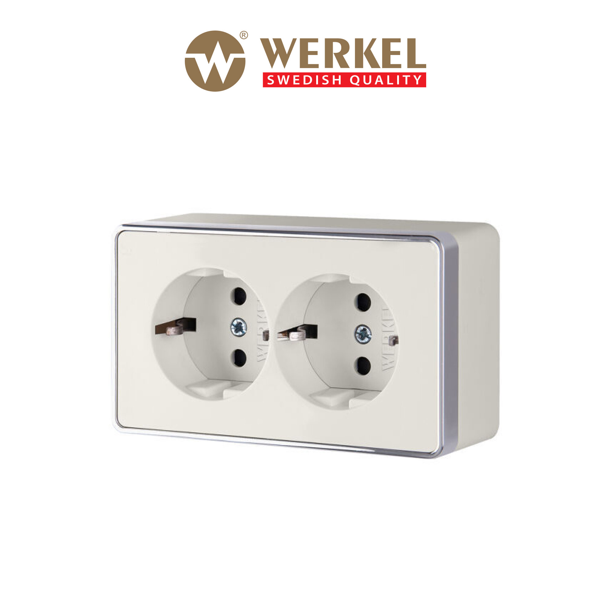 Накладная розетка двойная с заземлением Werkel Gallant W5072103 слоновая кость IP20