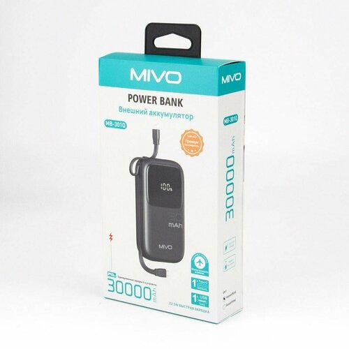 Внешний аккумулятор 30000mAh MIVO MB-301Q Черный 1900₽