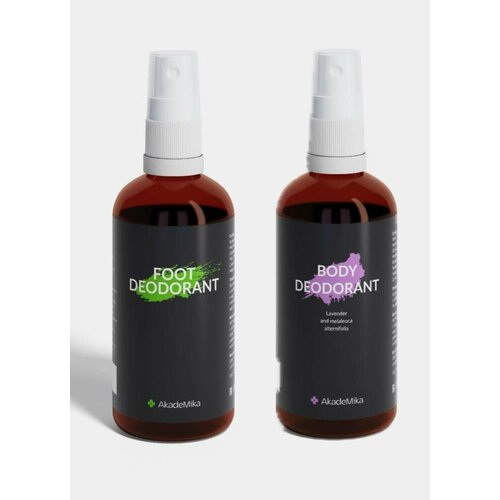 Бокс Дезодорант для ног Foot Deodorant,100мл + Дезодорирующий спрей для тела Body Deodorant , 100 мл