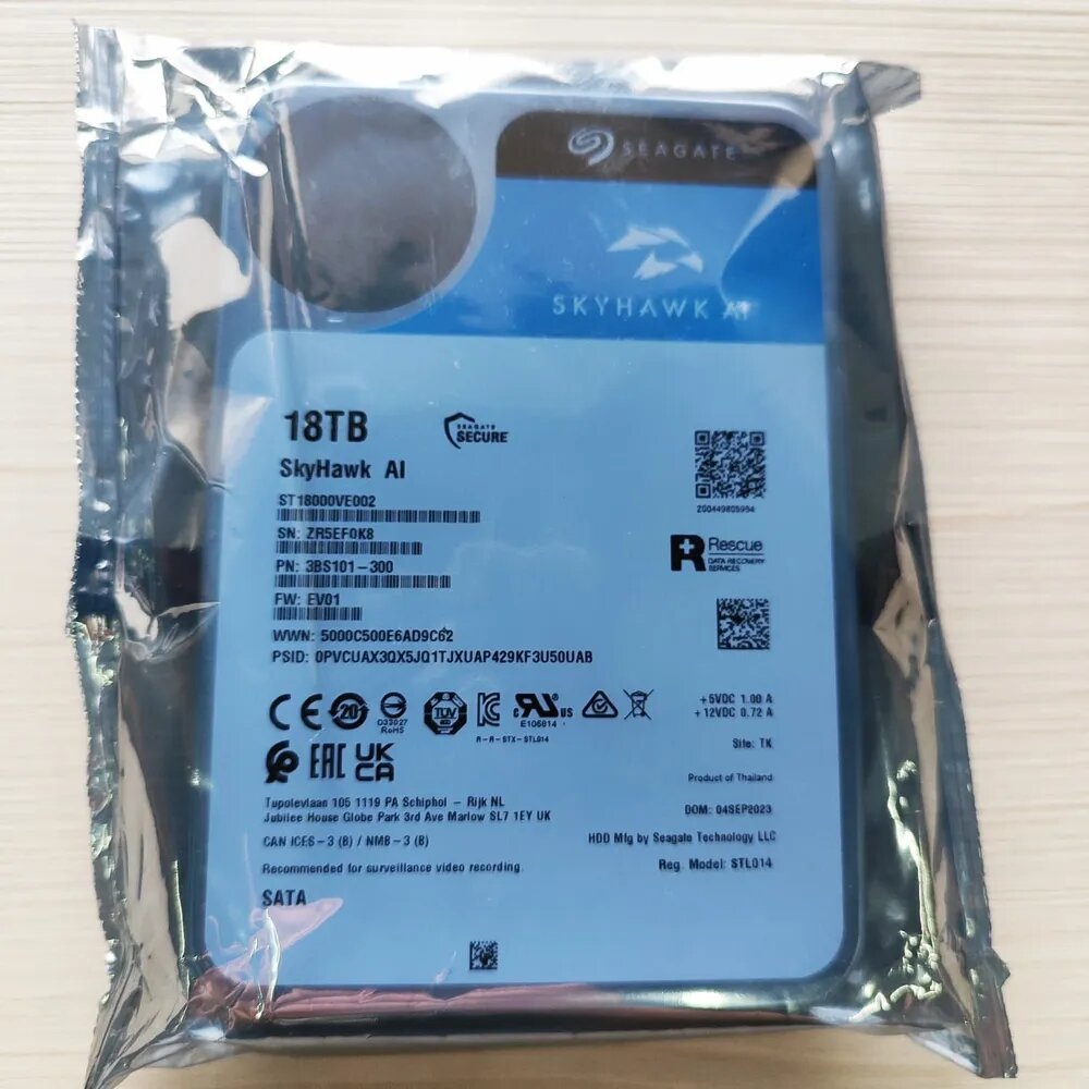 Seagate Жесткий диск SkyHawk 18 ТБ ST18000VE002