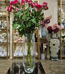 Красивая прозрачная ваза 30 см "Декси", декор и интерьер в дом.