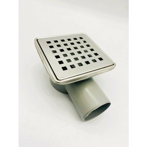 Трап горизонтальный с решеткой и окантовкой из нерж стали 100х100 мм выпуск 50 мм VALFEX арт VF022050K10001 699₽