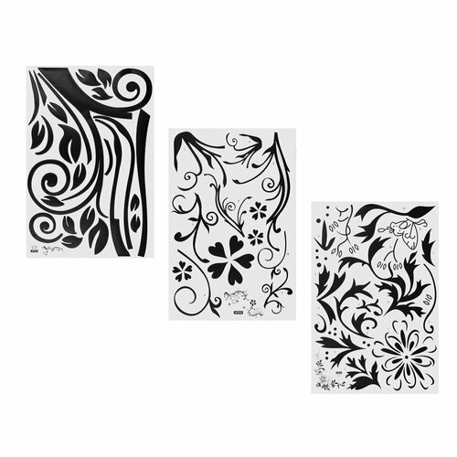 VETTA Наклейки интерьерные Узоры 60х90см ПВХ 3 дизайна 12 штук 3443₽