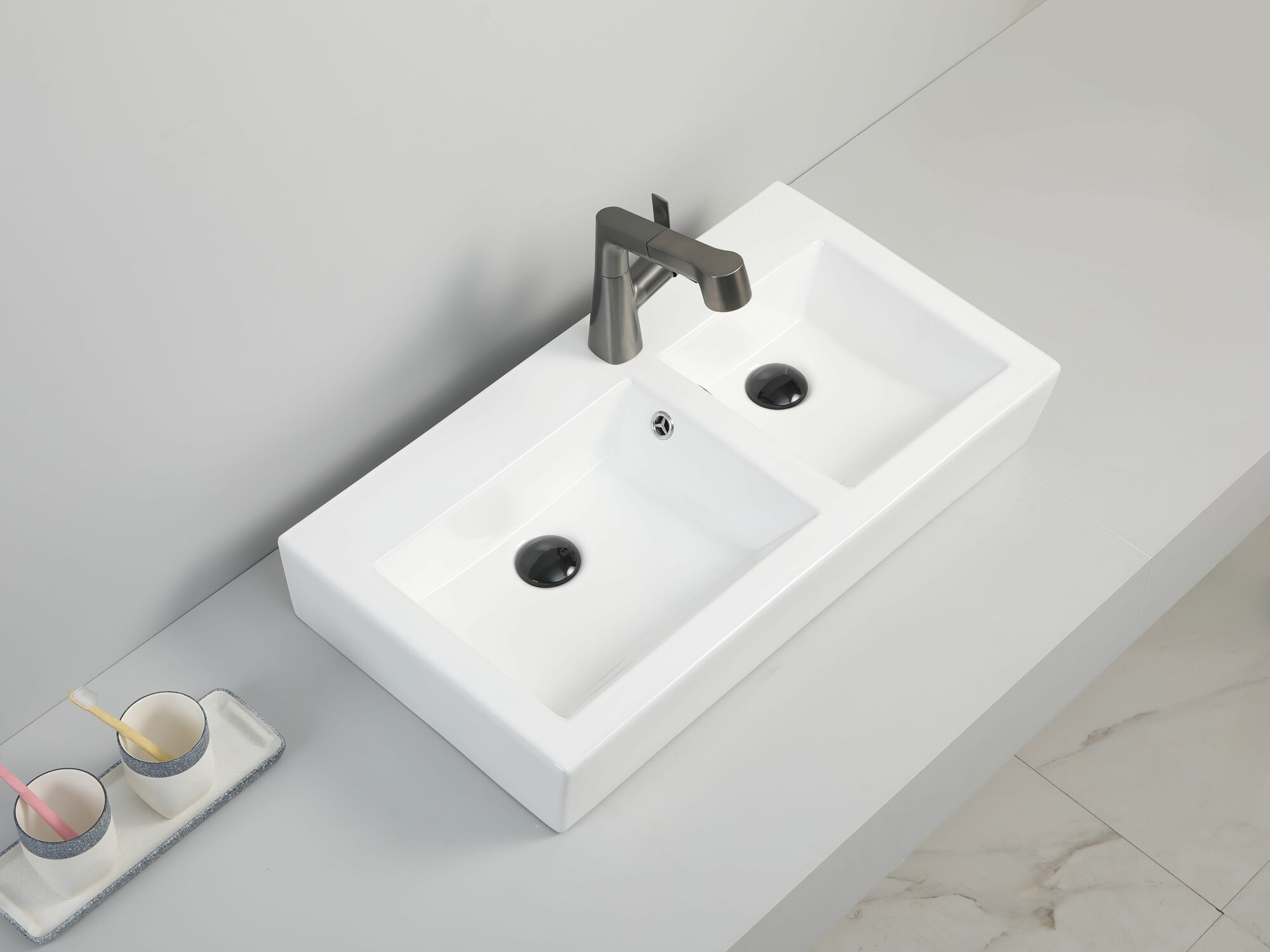 Мебельная раковина Ceruttispa Double Vito подвесная - фото №7