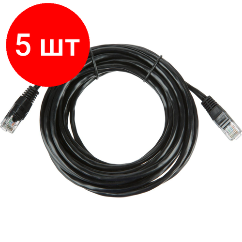 Комплект 5 штук Патч-корд BigTech OPCC011 UTP CCA кат5e5млитоймногожильный черный 1184₽