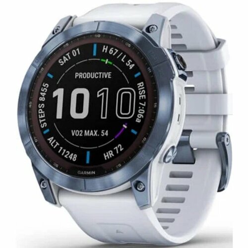 Умные часы Garmin Fenix 7X Sapphire Solar Wi-Fi белыйсиний 10494800₽