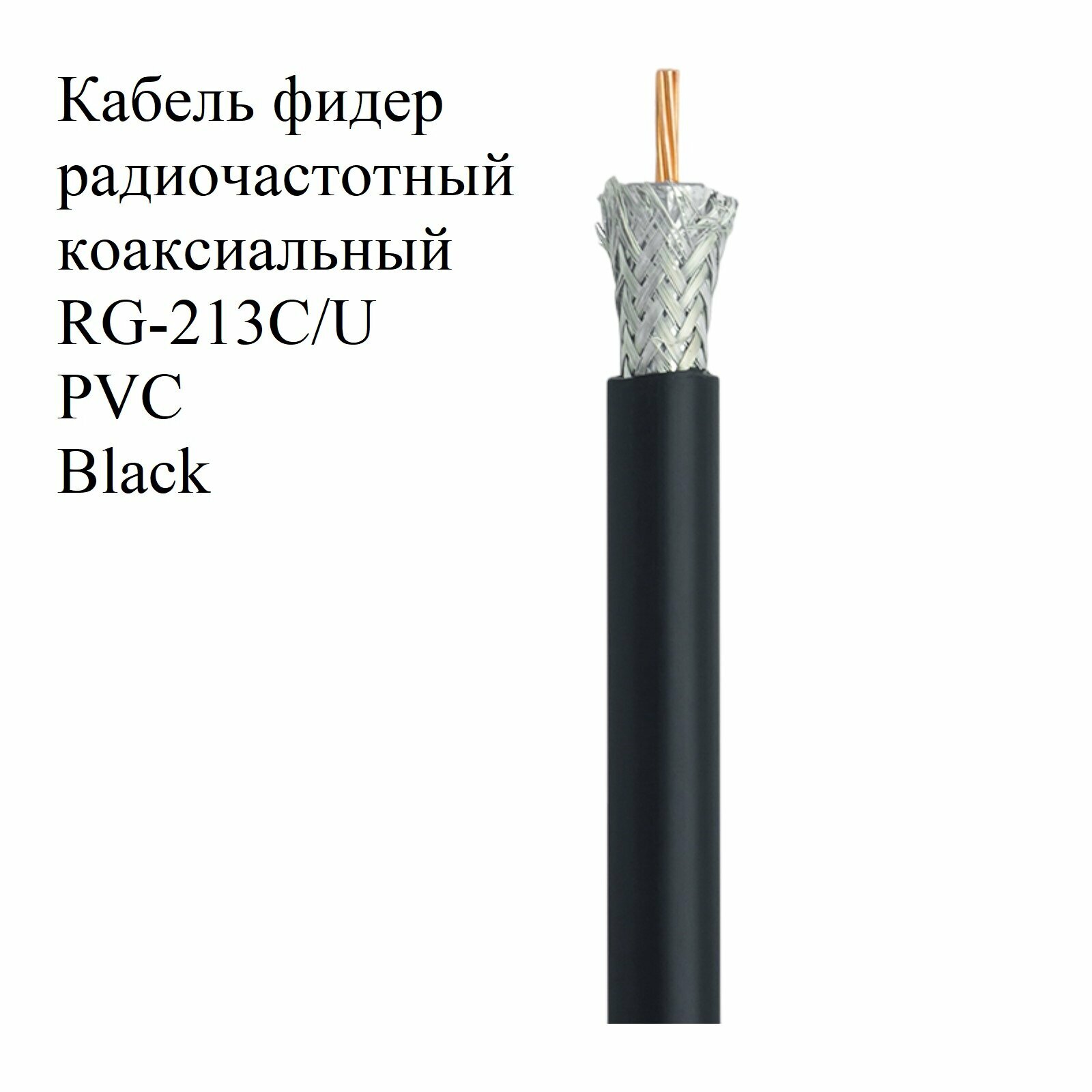 фото Кабель радиочастотный RG-213C/U PVC Black / коаксиальный / фидер