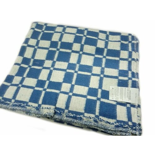 Одеяло байковое клетчатое синее. 170х205