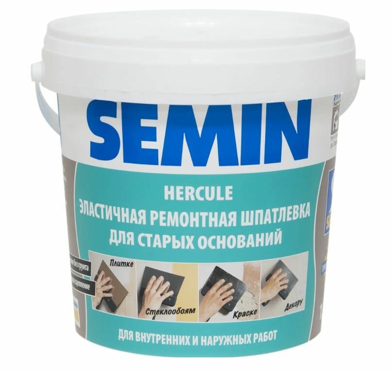 Шпаклёвка полимерная влагостойкая Semin Hercule 1.5 кг