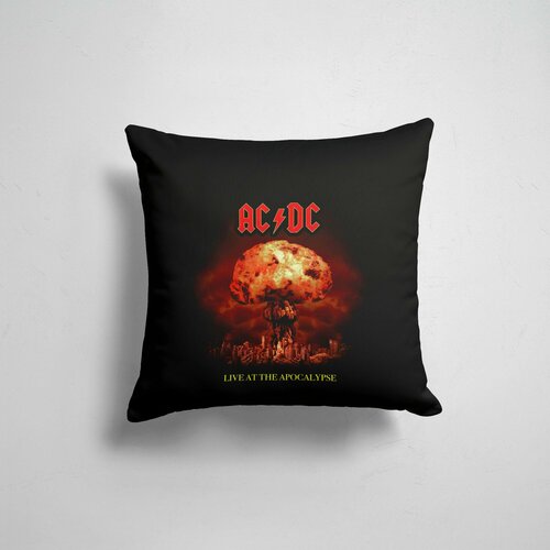 Подушка декоративная 45х45см девушка / AC/DC / Рок / Live at the Apocalypse AC/DC