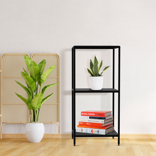 Стеллаж этажерка широкий в стиле лофт металлические мебель лофт для гостиной прихожей спальни ванной кухни полки напольные столик обувница подставка для цветов 3 полки 65х65x1375 см Чёрный Delta-Loft 6996₽