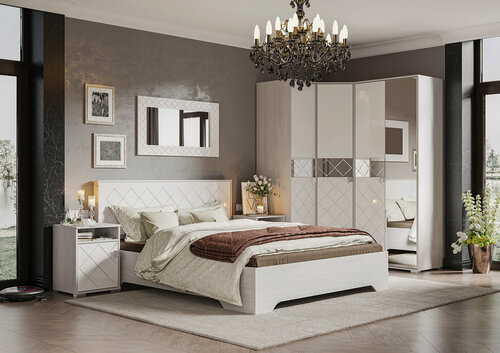 Изображение товара Шкаф для одежды угловой Сальма ШУ 021 81х206х81 см, цвет анкор/белый глянец