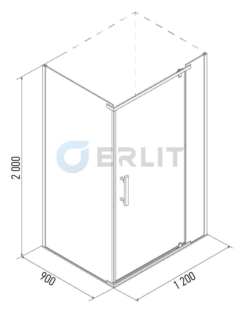 Ограждение душевое Erlit ER 10112H, 100х120х200 см - фото №2