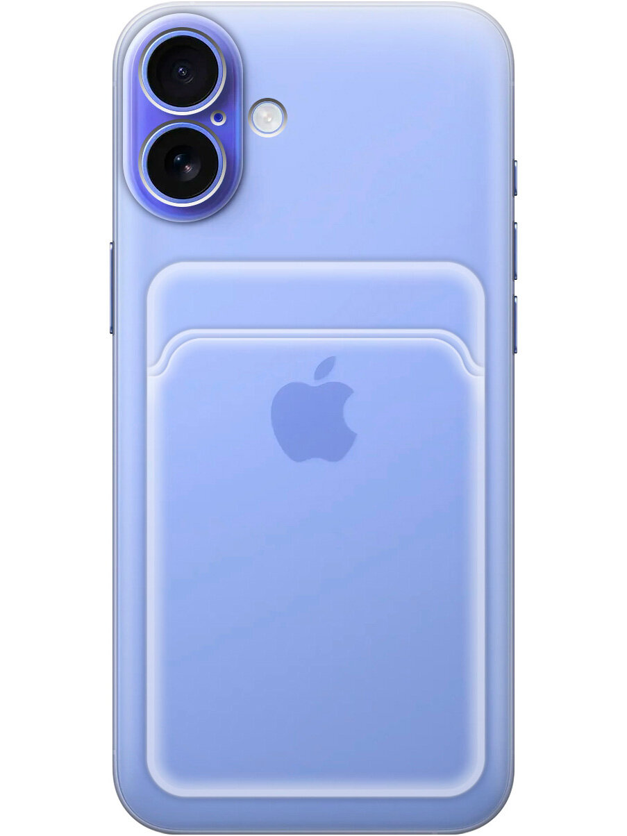 Силиконовый чехол на Apple iPhone 16 Plus с карманом для карты прозрачный — фото 1