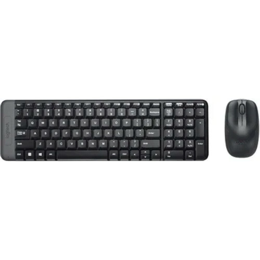 Logitech Клавиатура 920-003169 Клавиатура + мышь Wireless Combo MK220 Black USB заводская гравировка RU LAT