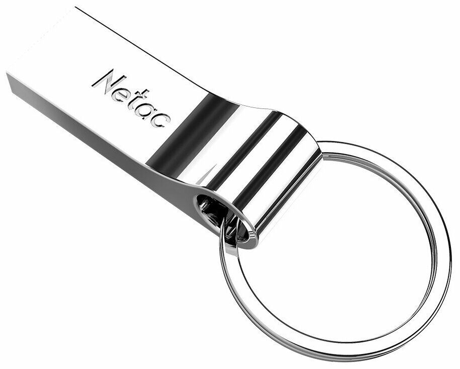 Флешка Netac U275, 8 ГБ, USB 2.0, с кольцом, металлический корпус, серебристый (NT03U275N-008G-20SL) — фото 1