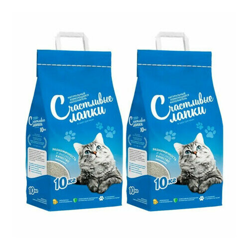 Счастливые Лапки 10 кг комкующийся наполнитель для кошачьих туалетов