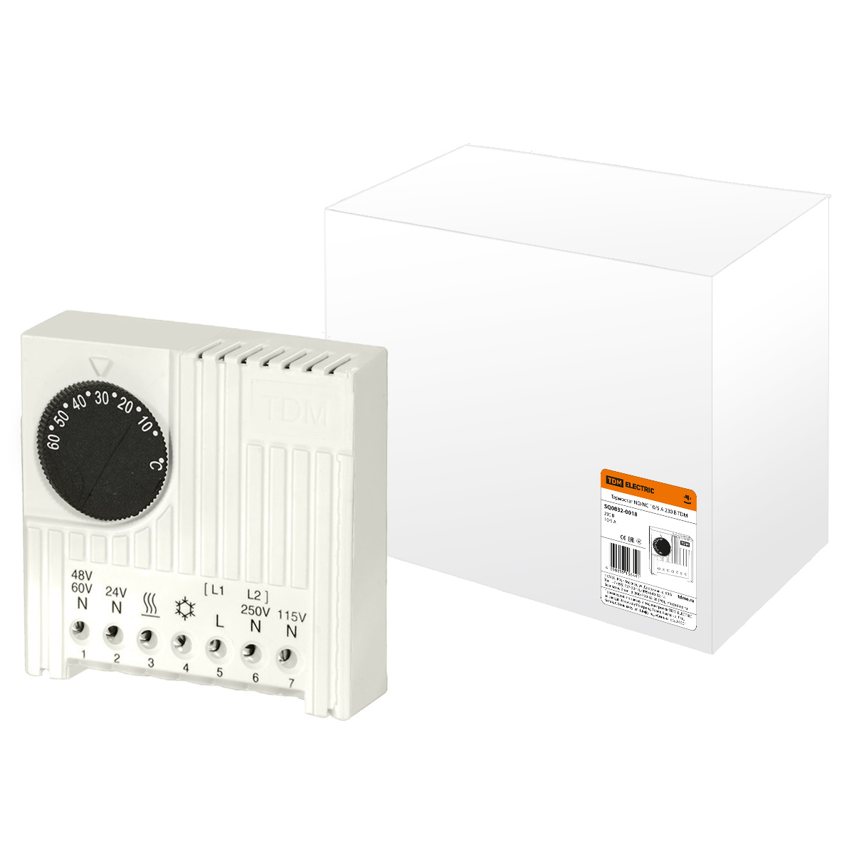 Термостат TDM ELECTRIC SQ0832-0018, для контроля микроклимата, 33,5x71 мм