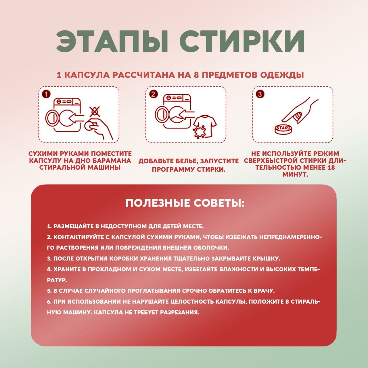 Капсулы для стирки Slek с ароматной эссенцией антибактериальные (72шт.) — фото 1