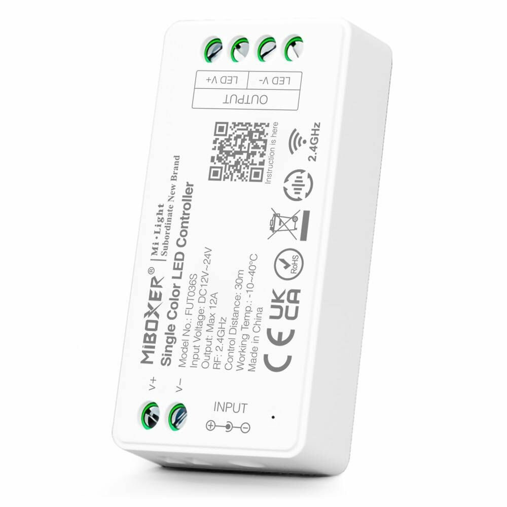 Контроллер Miboxer FUT036S, 12A, DC12-24V RF 2.4GHz, Single Color