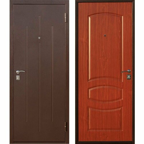 Дверь входная металлическая Тайга 7-1 Мини Итальянский орех 1800х960 Правая