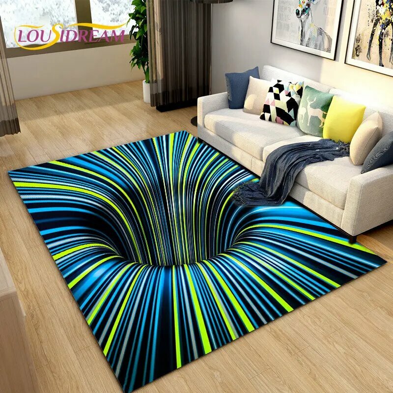 LOUSIDREAM 3D Вихревая иллюзия ковёр Синий, 40x60cm, 3