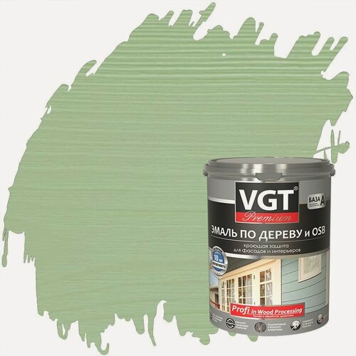 Изображение товара Эмаль по дереву и OSB VGT Premium полуматовая (1кг) фисташковый