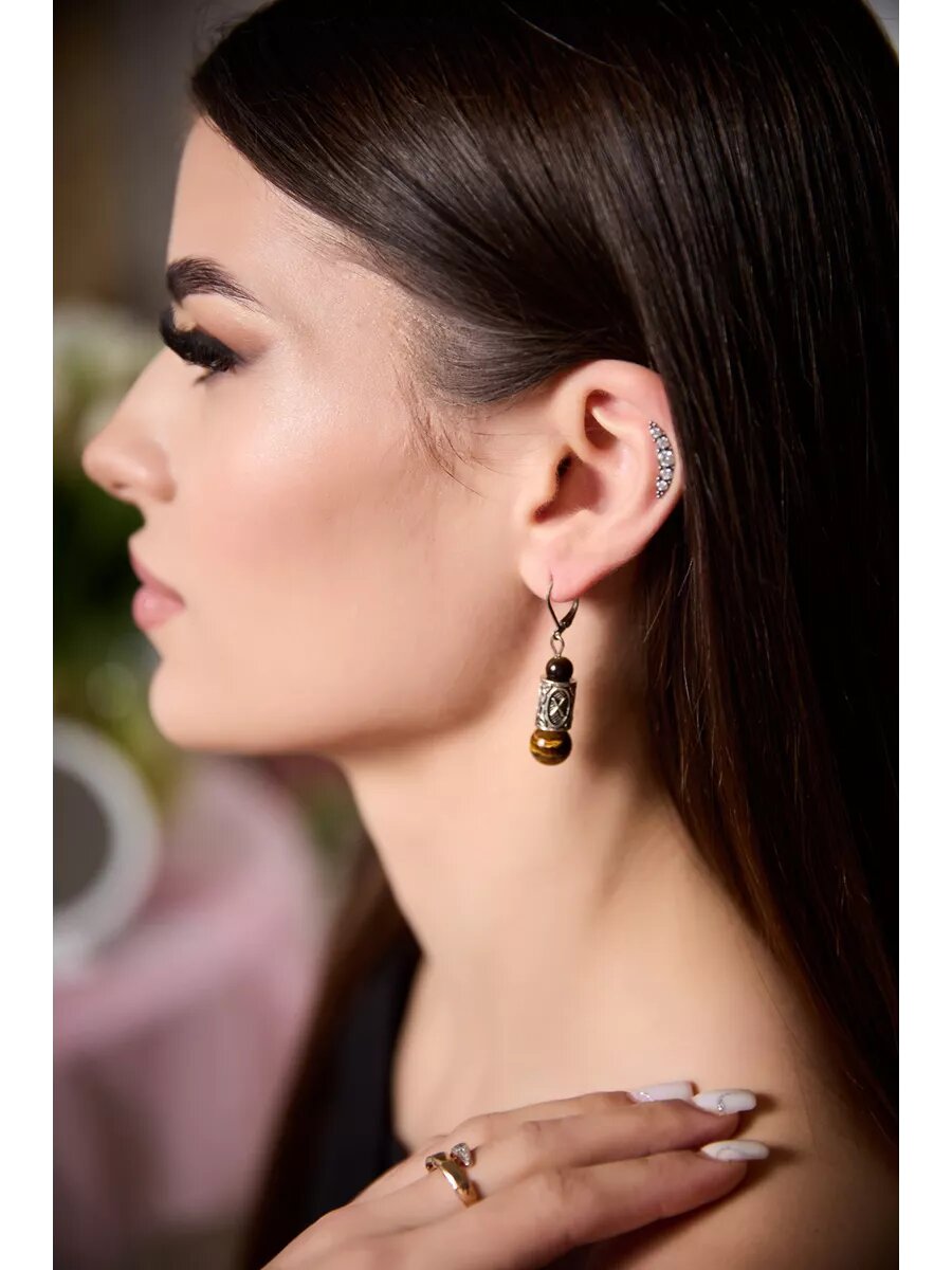 Серьги Вербица, размер 45 мм, серебряный — фото 1