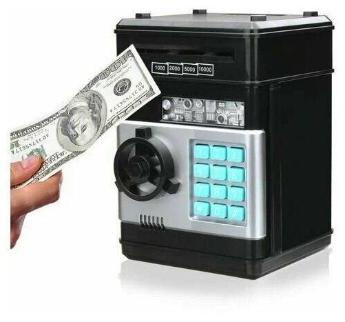 Электронные Сейфы Xiaomi Копилка-сейф для денег / электронный банкомат с купюроприемником и кодовым замком, черный