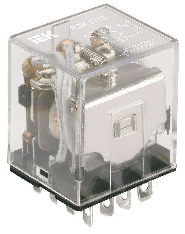 RRP10-4-10-012D-LED РЭК77/4(LY4) с индикацией 10А 12В DC реле Упаковка (20 шт.) IEK - фото №7