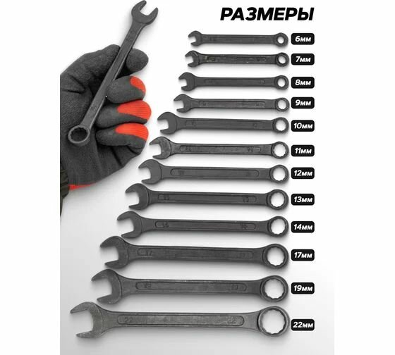Набор ключей комбинированных 12 предметов WMC TOOLS — фото 1