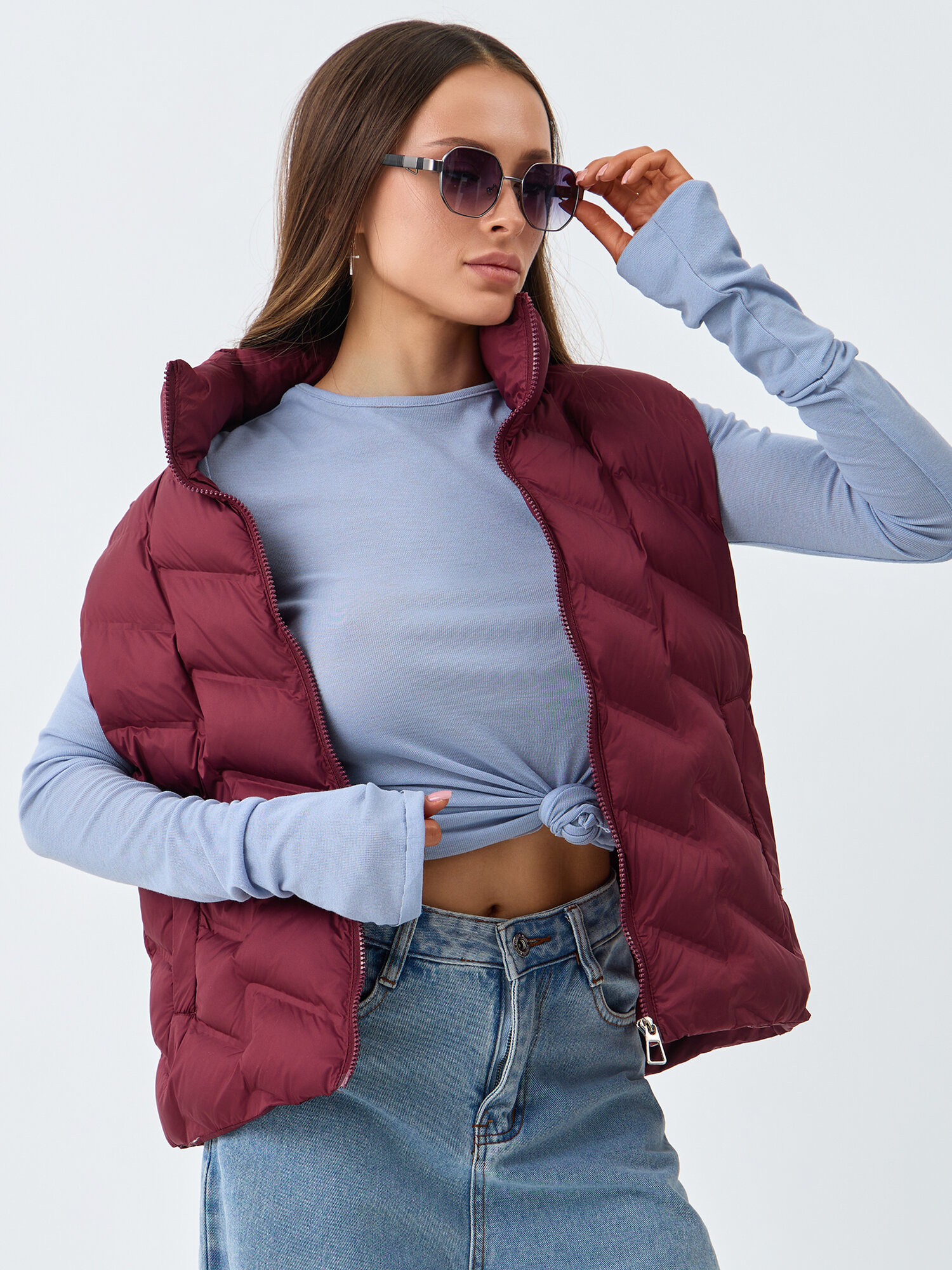 Жилет Abby размер M бордовый