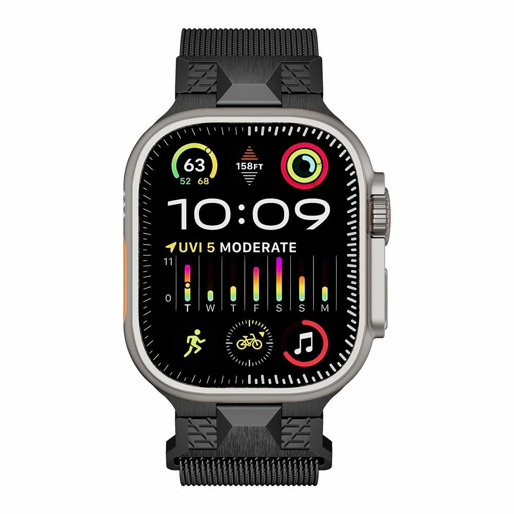 Ремешок Для Часов Mecha Milanese Из Нержавеющей Стали, Совместим С Apple Watch Серии 1-9 SE ULTRA, iWatch Размером 44мм 45мм 42мм 49MM