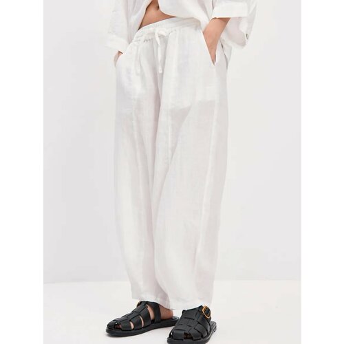 фото Брюки багги norveg linen, размер s/42-44, белый