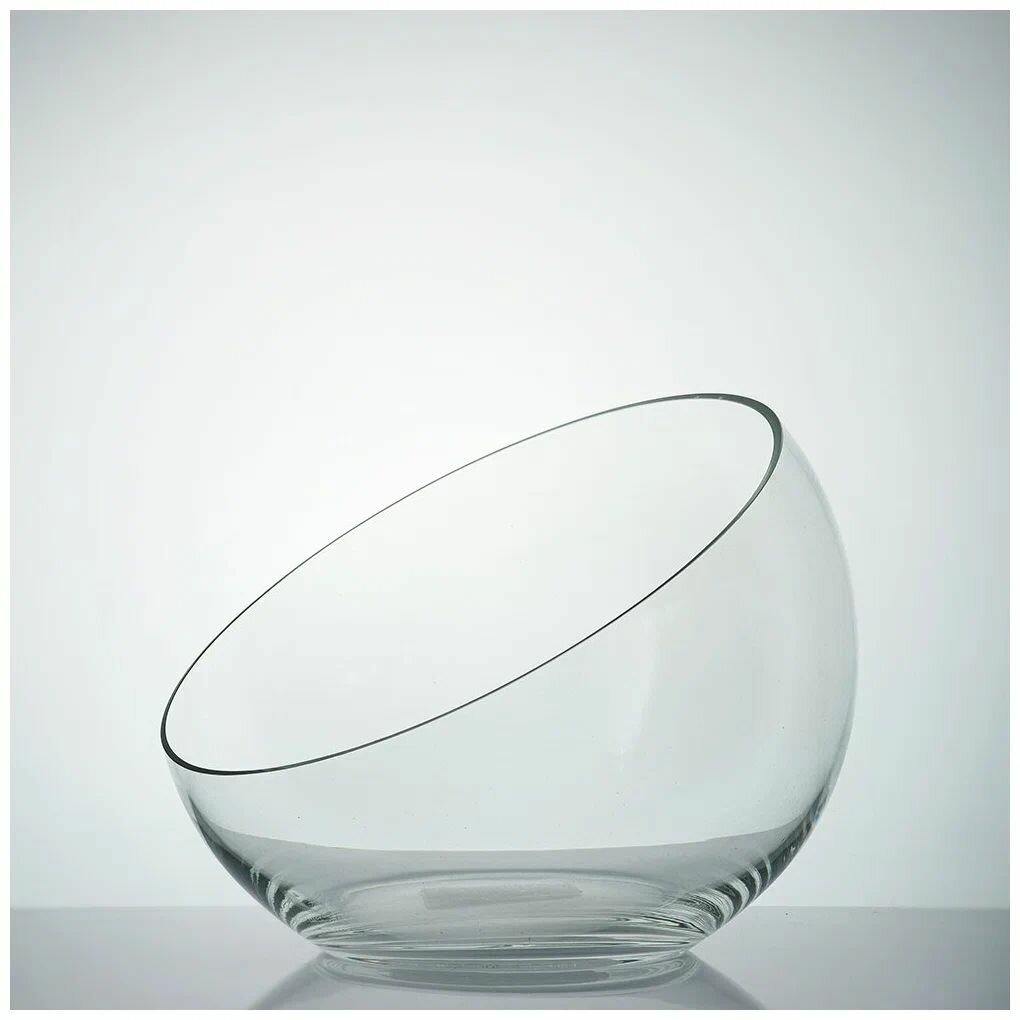 Ваза-шар косой срез Neman; стекло; D12см. — фото 1