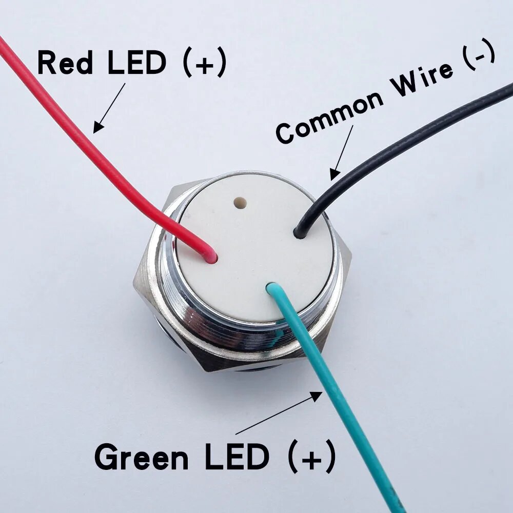 Металлические светодиодные индикаторы 12 16 19 22 мм, Red Green, 12mm, 3-6v