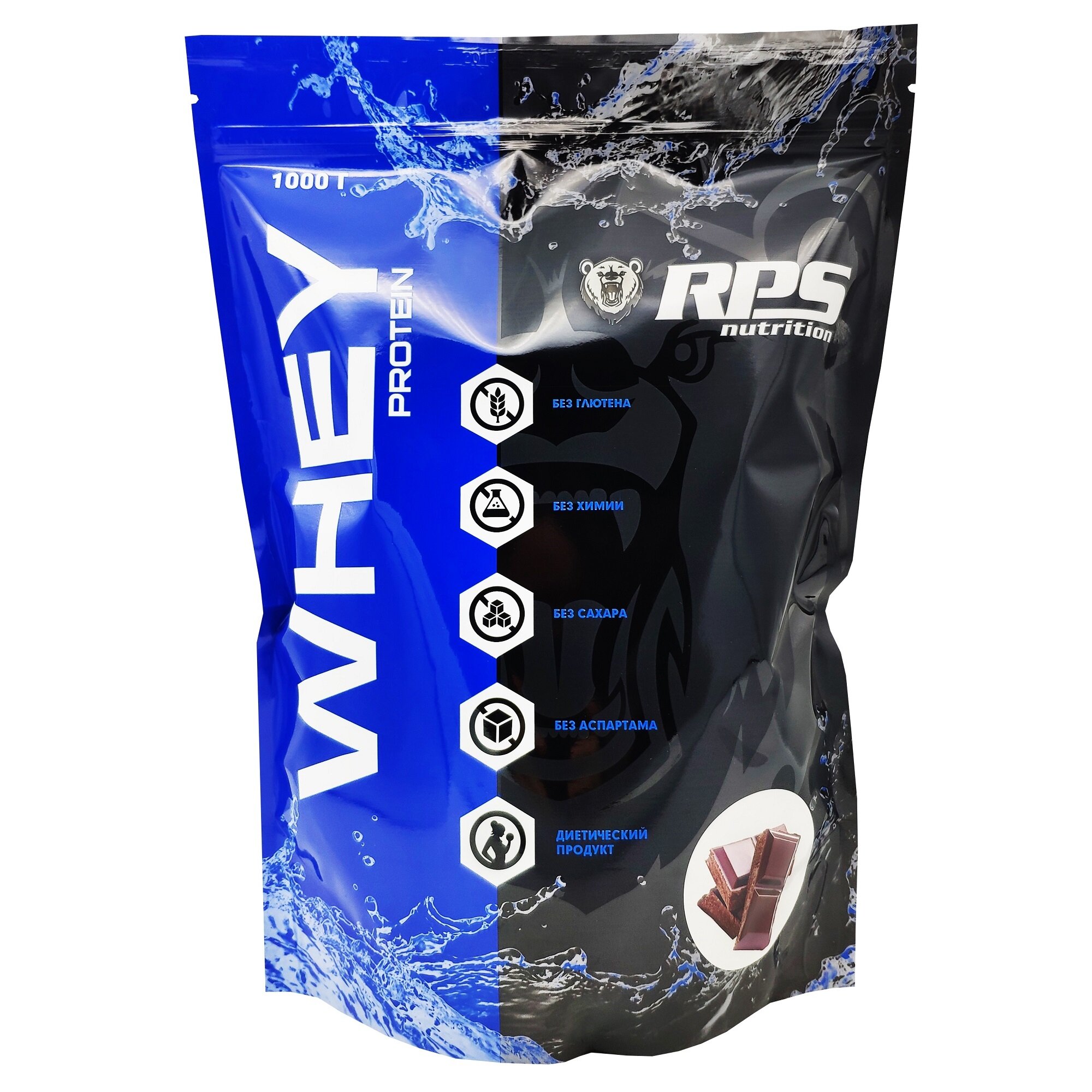 Сывороточный протеин Рост массы Whey Protein 1000 гр (RPS Nutrition) Двойной шоколад