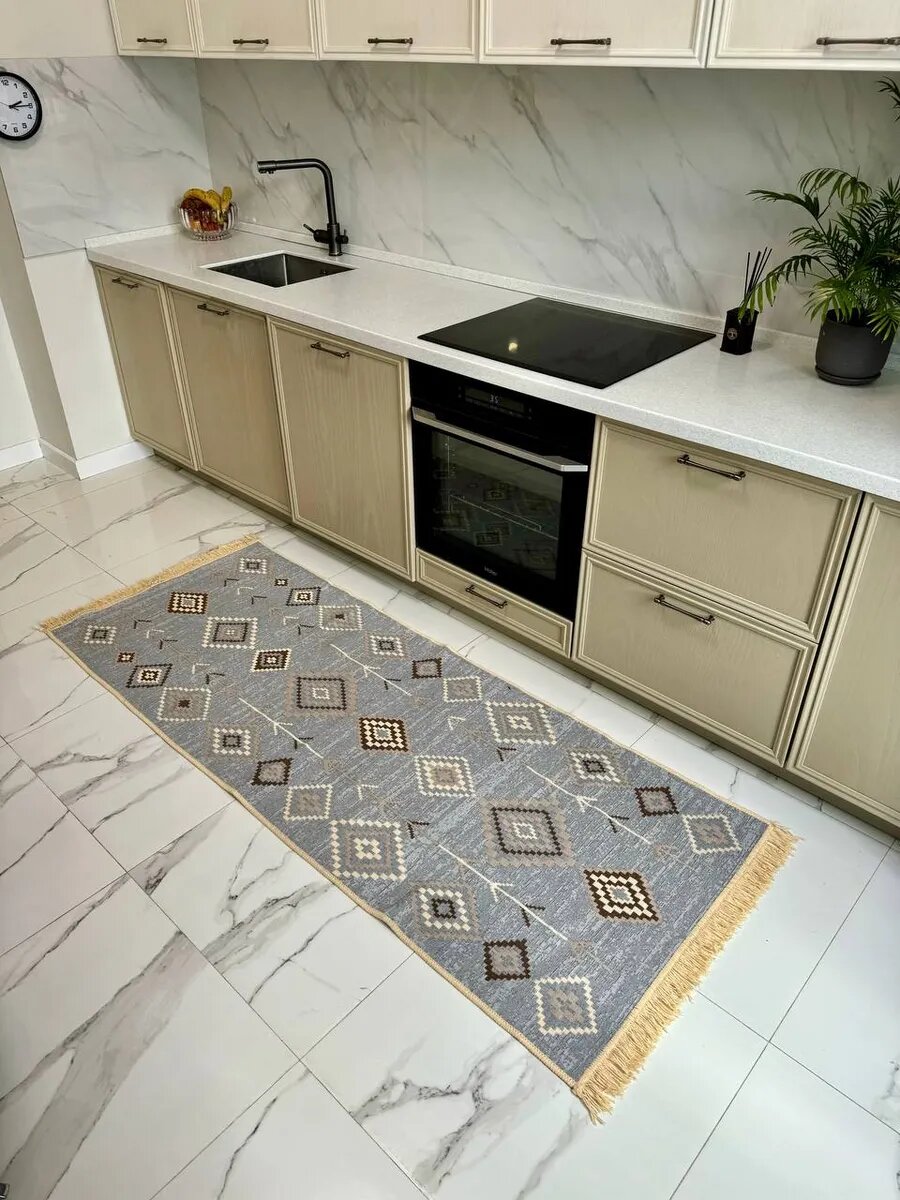 Ковровая дорожка 80х200 см Green Carpet, двусторонний безворсовый килим, Турция