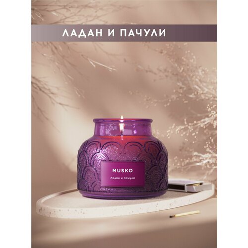 фото Свеча ароматическая matif, ладан и пачули, 300 мл, натуральный соевый воск, хлопковый фитиль musko