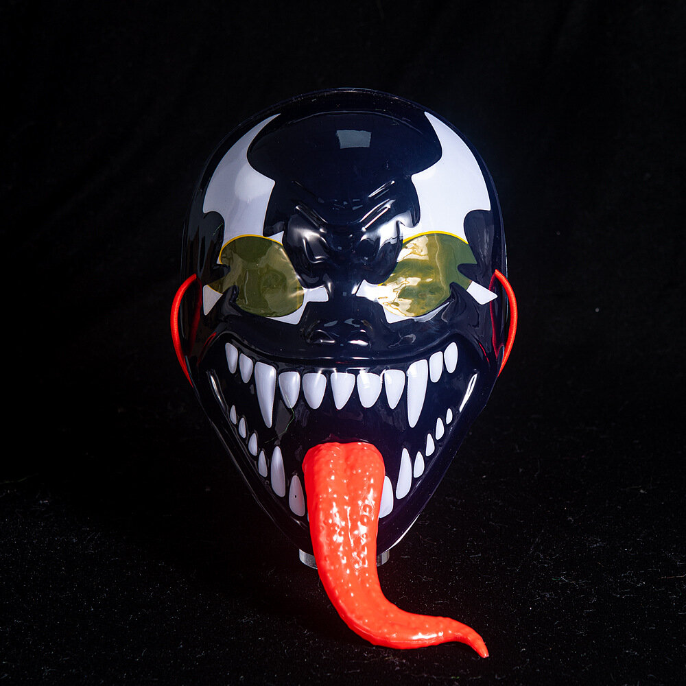 Маска для макияжа ужасов "COS Venom Mask", с язычком, светящаяся