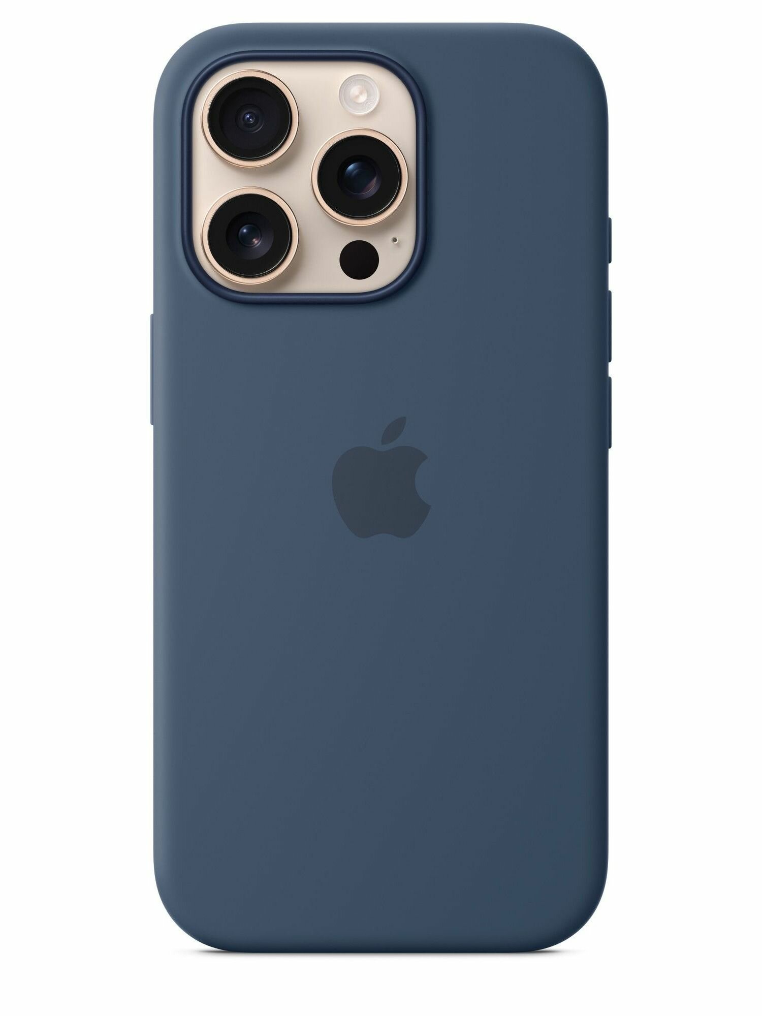 Чехол на айфон 16 про силиконовый с кнопкой для Camera Control и MagSafe / Silicone Case Denim для iPhone 16 Pro