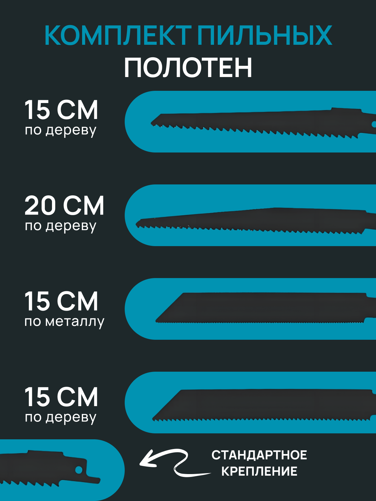 Сабельная пила аккумуляторная с 2 аккумуляторами и 4 пилами в комплекте, пила сабельная электрическая горизонтальная — фото 1