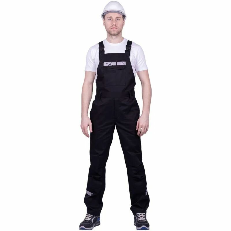 Полукомбинезон рабочий КНР летний мужской стронг бирюзовый черный р 120-124 р 182-188