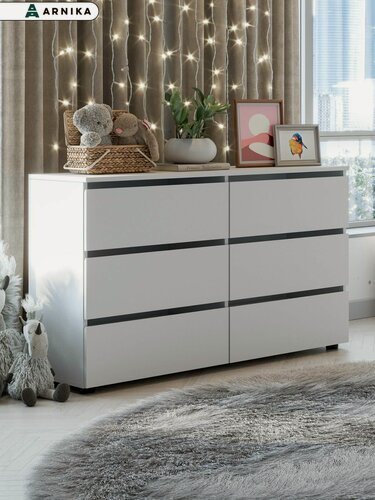 Изображение товара ARNIKA Комод широкий с ящиками "Токио", 120х37х74см, Белый